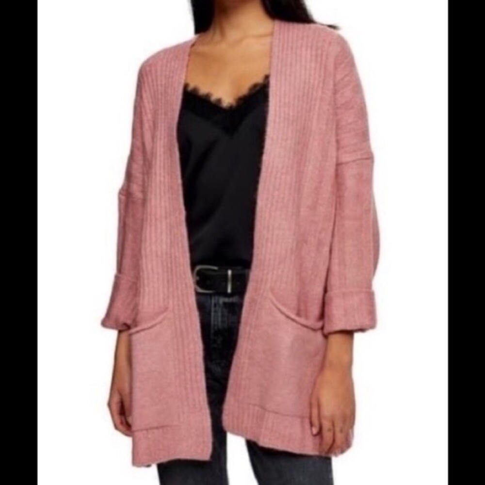 TopShop Dusty Rose knit open cardigan S NWT